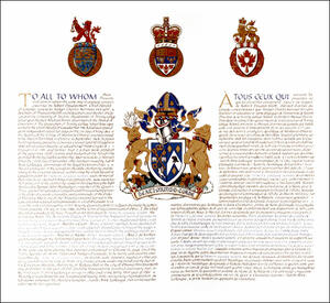 Letters patent granting heraldic emblems to Trinity College School Letters patent granting heraldic emblems to Trinity College School