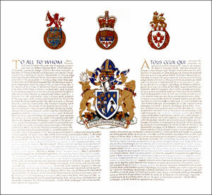 Letters patent granting heraldic emblems to Trinity College School