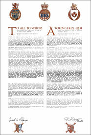 Letters patent granting heraldic emblems to the District of 100 Mile House Letters patent granting heraldic emblems to the District of 100 Mile House