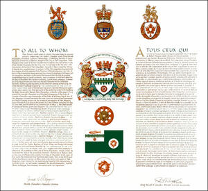 Lettres patentes concédant des emblèmes héraldiques à The Corporation of the City of Port Coquitlam