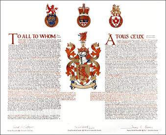 Letters patent granting heraldic emblems to the Canadian Association of General Surgeons