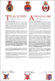 Lettres patentes enregistrant les emblèmes héraldiques de George Edwin Beament