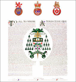 Letters patent granting heraldic emblems to Marcel Gervais Letters patent granting heraldic emblems to Marcel Gervais