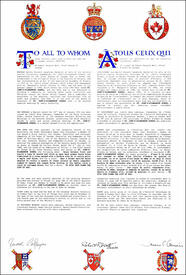 Letters patent granting heraldic emblems to St. John's-Kilmarnock School Letters patent granting heraldic emblems to St. John's-Kilmarnock School