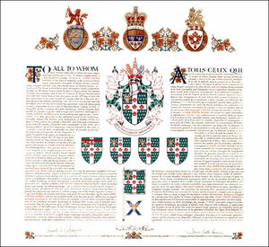 Letters patent granting heraldic emblems to John Joseph Merks