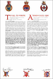 Letters patent registering the heraldic emblems of John William Setchell Letters patent registering the heraldic emblems of John William Setchell