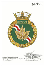 Letters patent approving the Badge of HMCS Champlain Letters patent approving the Badge of HMCS Champlain
