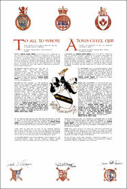 Letters patent granting heraldic emblems to Charles Alfred Sankey Letters patent granting heraldic emblems to Charles Alfred Sankey