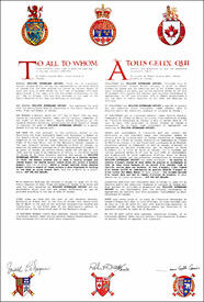 Lettres patentes enregistrant les emblèmes héraldiques de Philippe Sutherland Ostiguy