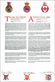 Letters patent granting heraldic emblems to the Parish of St. Paul's Letters patent granting heraldic emblems to the Parish of St. Paul's