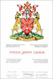 Lettres patentes concédant des supports à Cyrille Joseph Laurin Lettres patentes concédant des supports à Cyrille Joseph Laurin