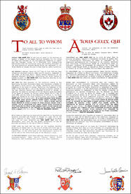 Letters patent granting heraldic emblems to Jean André Joly Letters patent granting heraldic emblems to Jean André Joly