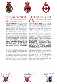 Letters patent granting heraldic emblems to Henry Hvidt van Kervel Letters patent granting heraldic emblems to Henry Hvidt van Kervel