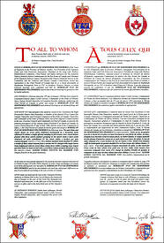 Lettres patentes concédant des emblèmes héraldiques à Myroslaw Ivan de Semyhorod Welyhorskyj