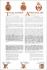 Lettres patentes concédant des emblèmes héraldiques à Avril Kim Campbell