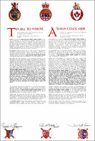 Lettres patentes concédant des emblèmes héraldiques à Marc-Philippe Robert Joseph Vincent Lettres patentes concédant des emblèmes héraldiques à Marc-Philippe Robert Joseph Vincent