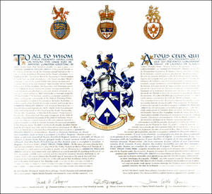 Letters patent granting heraldic emblems to Kenneth Phillips Jarvis Letters patent granting heraldic emblems to Kenneth Phillips Jarvis