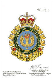 Lettres patentes approuvant l'insigne du Camp des cadets Cold Lake Lettres patentes approuvant l'insigne du Camp des cadets Cold Lake