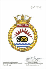 Lettres patentes approuvant l'insigne du NCSM Moresby Lettres patentes approuvant l'insigne du NCSM Moresby