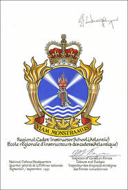 Lettres patentes approuvant l'insigne de l'École régionale d’instructeurs des cadets (Atlantique) Lettres patentes approuvant l'insigne de l'École régionale d’instructeurs des cadets (Atlantique)
