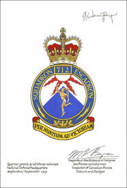 Lettres patentes approuvant l'insigne du 712e Escadron des communications (Montréal) Lettres patentes approuvant l'insigne du 712e Escadron des communications (Montréal)