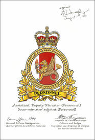 Lettres patentes approuvant l'insigne du Sous-ministre adjoint (Personnel) Lettres patentes approuvant l'insigne du Sous-ministre adjoint (Personnel)