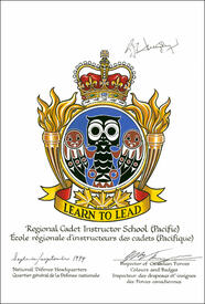 Letters patent approving the Badge of the Regional Cadet Instructor School (Pacific) Letters patent approving the Badge of the Regional Cadet Instructor School (Pacific)
