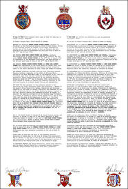 Lettres patentes enregistrant les emblèmes héraldiques d'Anna Elma Rokeby-Thomas Lettres patentes enregistrant les emblèmes héraldiques d'Anna Elma Rokeby-Thomas