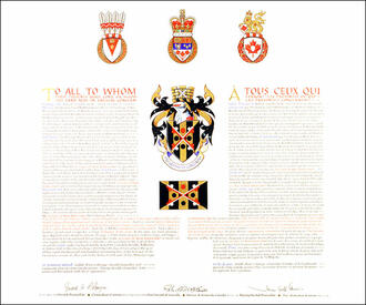 Lettres patentes concédant des emblèmes héraldiques au Village of New Maryland