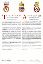 Letters patent granting heraldic emblems to Charles Macdonald Lloyd Buchanan Letters patent granting heraldic emblems to Charles Macdonald Lloyd Buchanan
