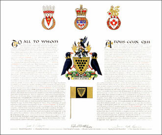Letters patent granting heraldic emblems to the City of Cornwall