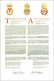 Letters patent granting heraldic emblems to St. Matthew's Presbyterian Church