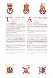 Lettres patentes concédant des emblèmes héraldiques à Jackson James Brooks Lettres patentes concédant des emblèmes héraldiques à Jackson James Brooks