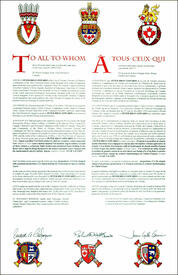 Letters patent granting Armorial Bearing to Peter Brian Edwards Letters patent granting Armorial Bearing to Peter Brian Edwards