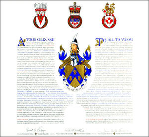 Lettres patentes concédant des emblèmes héraldiques à Maurice Joseph Gérard Jacques Contant Lettres patentes concédant des emblèmes héraldiques à Maurice Joseph Gérard Jacques Contant