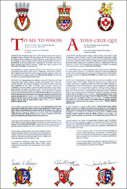 Lettres patentes concédant des emblèmes héraldiques au Village of Elora