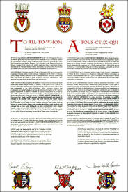 Lettres patentes concédant des emblèmes héraldiques à Louis Ernest Grimshaw Lettres patentes concédant des emblèmes héraldiques à Louis Ernest Grimshaw