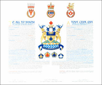 Letters patent granting heraldic emblems to the City of Scarborough