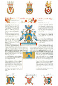 Letters patent granting heraldic emblems to the District of Sechelt