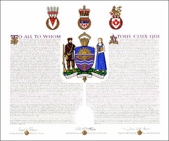 Letters patent granting heraldic emblems to the City of Edmonton