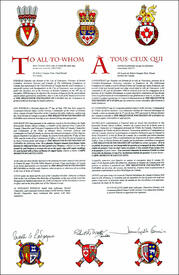 Letters patent granting heraldic emblems to The Millennium Foundation of Canada Letters patent granting heraldic emblems to The Millennium Foundation of Canada