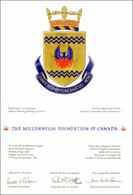 Letters patent granting heraldic emblems to The Millennium Foundation of Canada Letters patent granting heraldic emblems to The Millennium Foundation of Canada