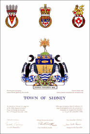 Lettres patentes concédant des emblèmes héraldiques à la Town of Sidney Lettres patentes concédant des emblèmes héraldiques à la Town of Sidney