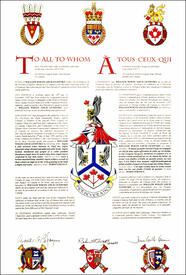 Letters patent granting heraldic emblems to William Wolfe Louis Letovsky Letters patent granting heraldic emblems to William Wolfe Louis Letovsky