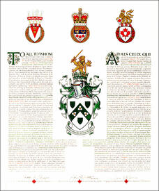 Lettres patentes concédant des emblèmes héraldiques à John MacEwen Mathieson Greenshields