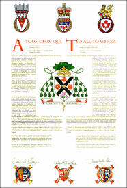 Letters patent granting heraldic emblems to Ernest Léger Letters patent granting heraldic emblems to Ernest Léger