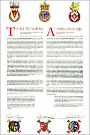 Letters patent registering the heraldic emblems of William John McKeag Letters patent registering the heraldic emblems of William John McKeag