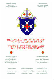 Lettres patentes concédant des emblèmes héraldiques à L'évêque anglican ordinaire des Forces canadiennes Lettres patentes concédant des emblèmes héraldiques à L'évêque anglican ordinaire des Forces canadiennes