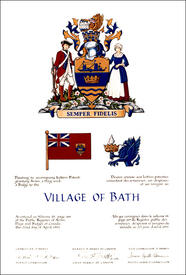 Lettres patentes concédant des emblèmes héraldiques au Village of Bath