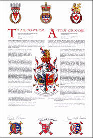 Letters patent granting heraldic emblems to Francis Michael Glynn Letters patent granting heraldic emblems to Francis Michael Glynn